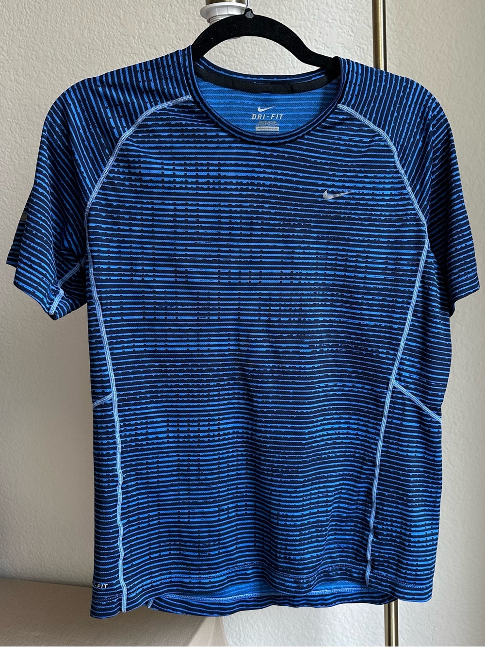 Nike Dri-Fit Blue Striped Athletic Tee